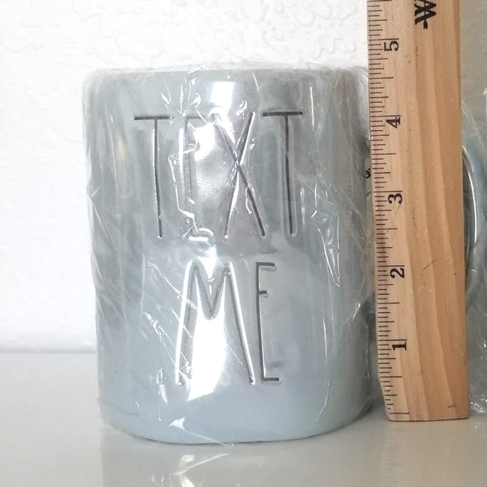 🆕 Rae Dunn TEXT ME Blue Irridescent Coffee Tea Mug - Picture 4 of 5